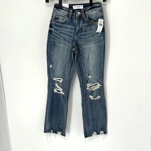Flying monkey NWT mid rise cropped straight jeans 22X26